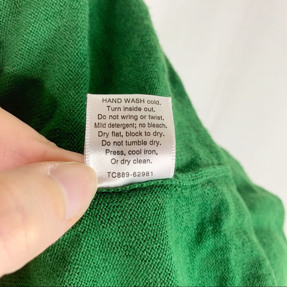 Pendleton green v-neck merino wool sweater - Picture 12 of 12